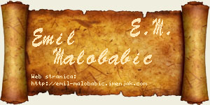 Emil Malobabić vizit kartica
